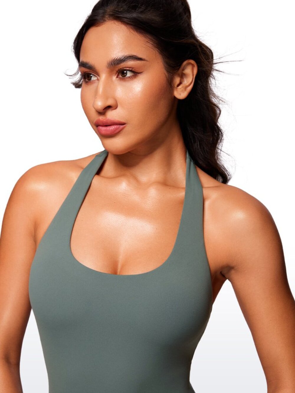 Butterluxe Halter Backless Athletic Rompers 6'' - Picture 3 of 4